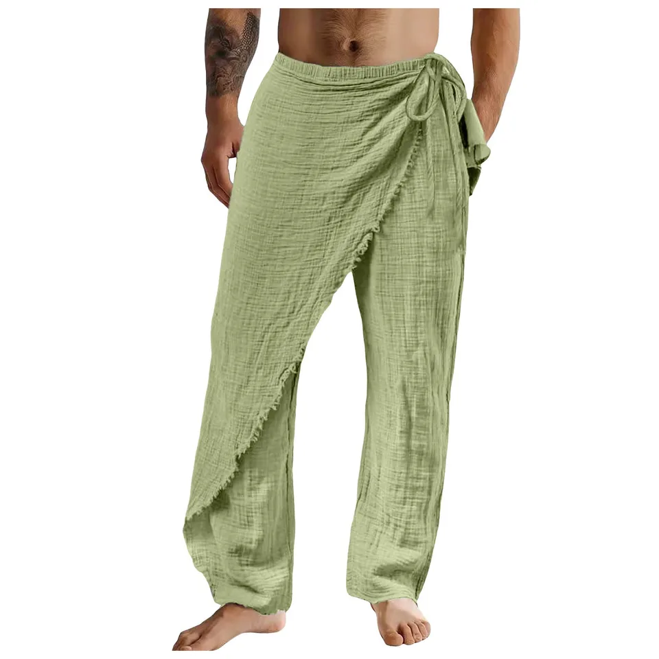Men's Breathable Loose Cotton Beach Pants