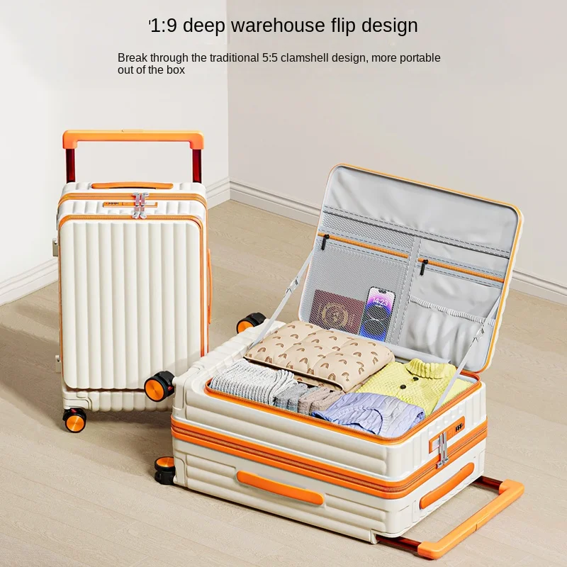 New Side-Opening Luggage Large Capacity 26-Inch Wide Handle Combination Lock Suitcase 20-Inch Carry-On Suitcase with Wheels