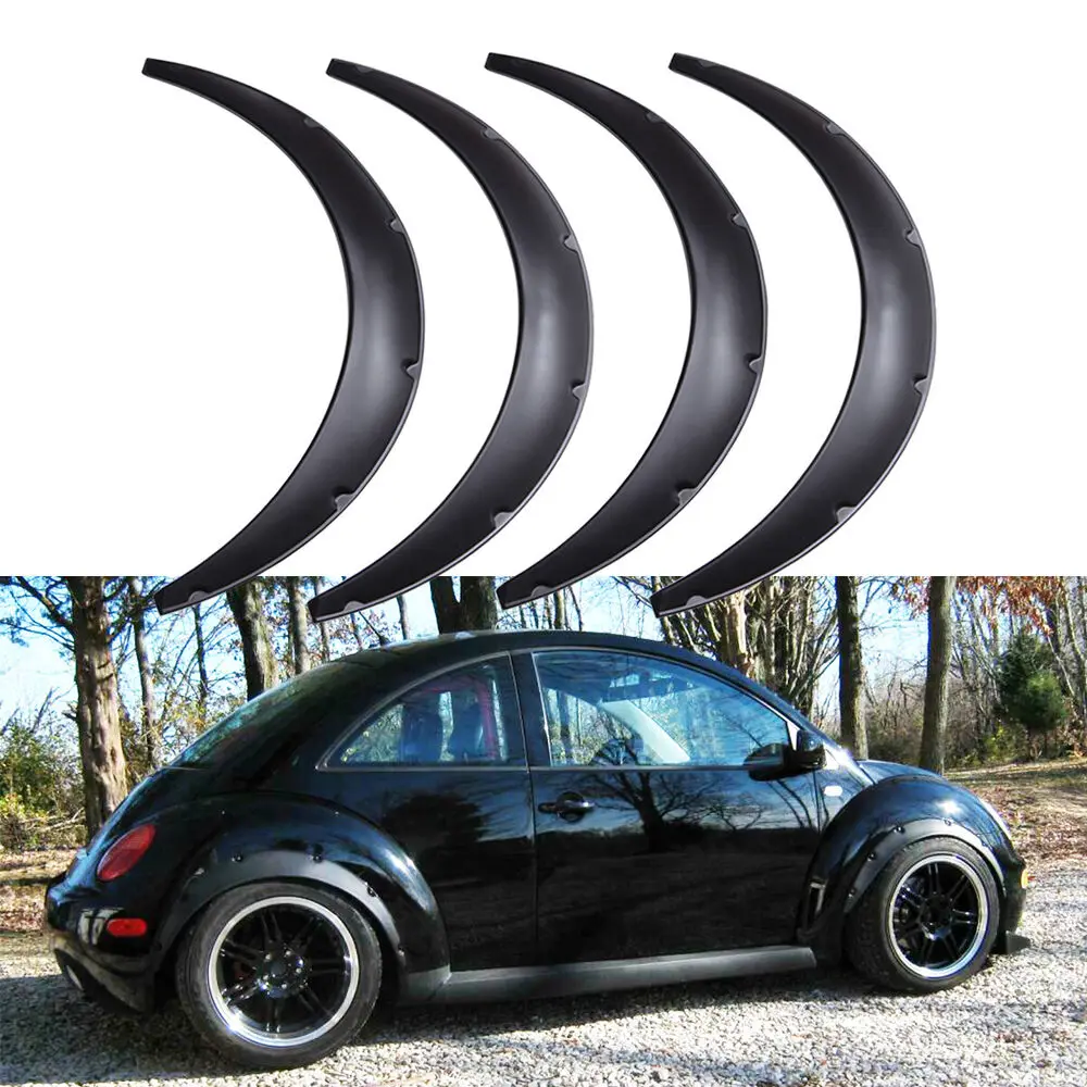 

LAICY For VW Beetle 1950-2019 4.5" Car Wheel Arch Fender Flares Mudguard Mud Splash Guard Wheel Eyebrow Extra Wide Protector