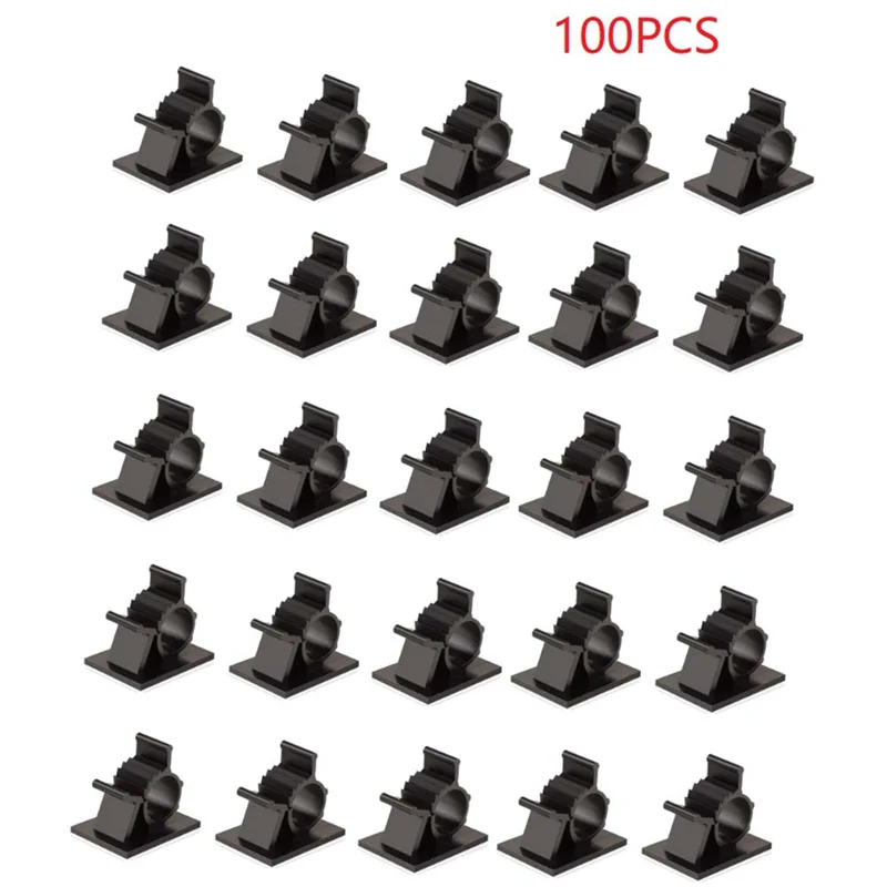 AEE3-100PCS 자체 접착 와이어 홀더 조정 가능한 코드 주최자 교수형 와이어 케이블 클립 정리 용 클램프 코드 관리