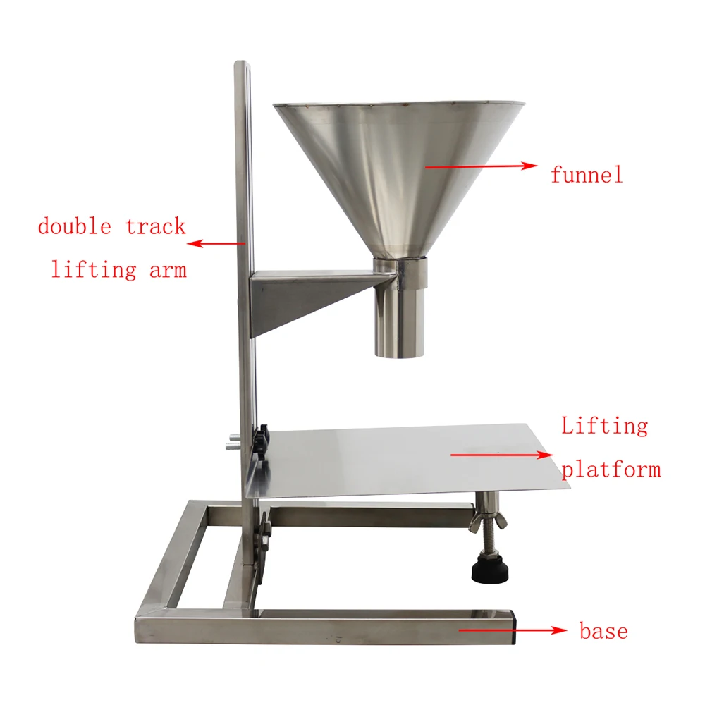 tainless Steel Funnel with Support Stand Commercial Feeding Hopper for Powder Paste Liquid Granule 10cm(3.9inch)