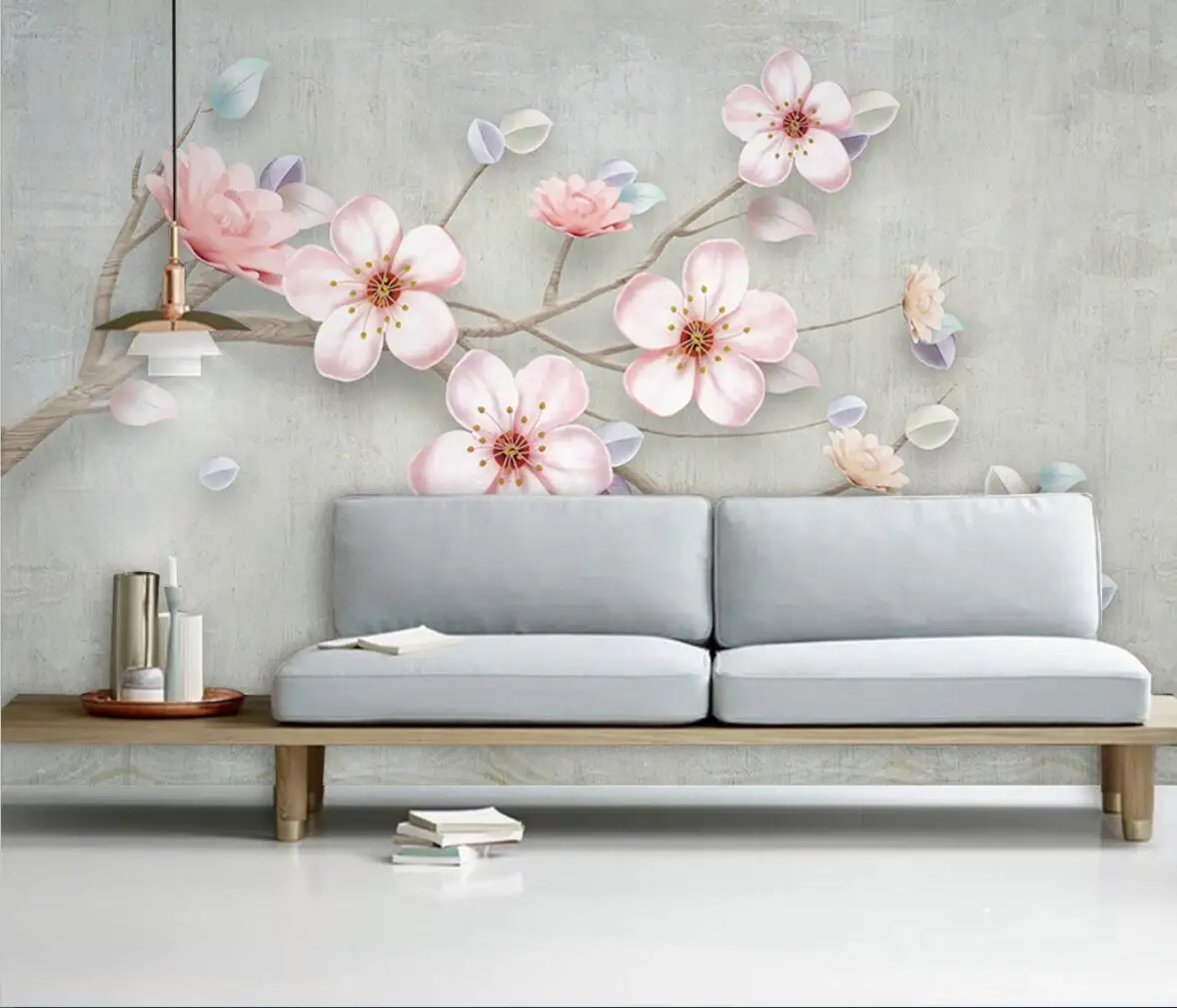 

custom papel de parede 3D pink flower large wallpaper living room mural Nordic modern background 3D wall paper home improvement
