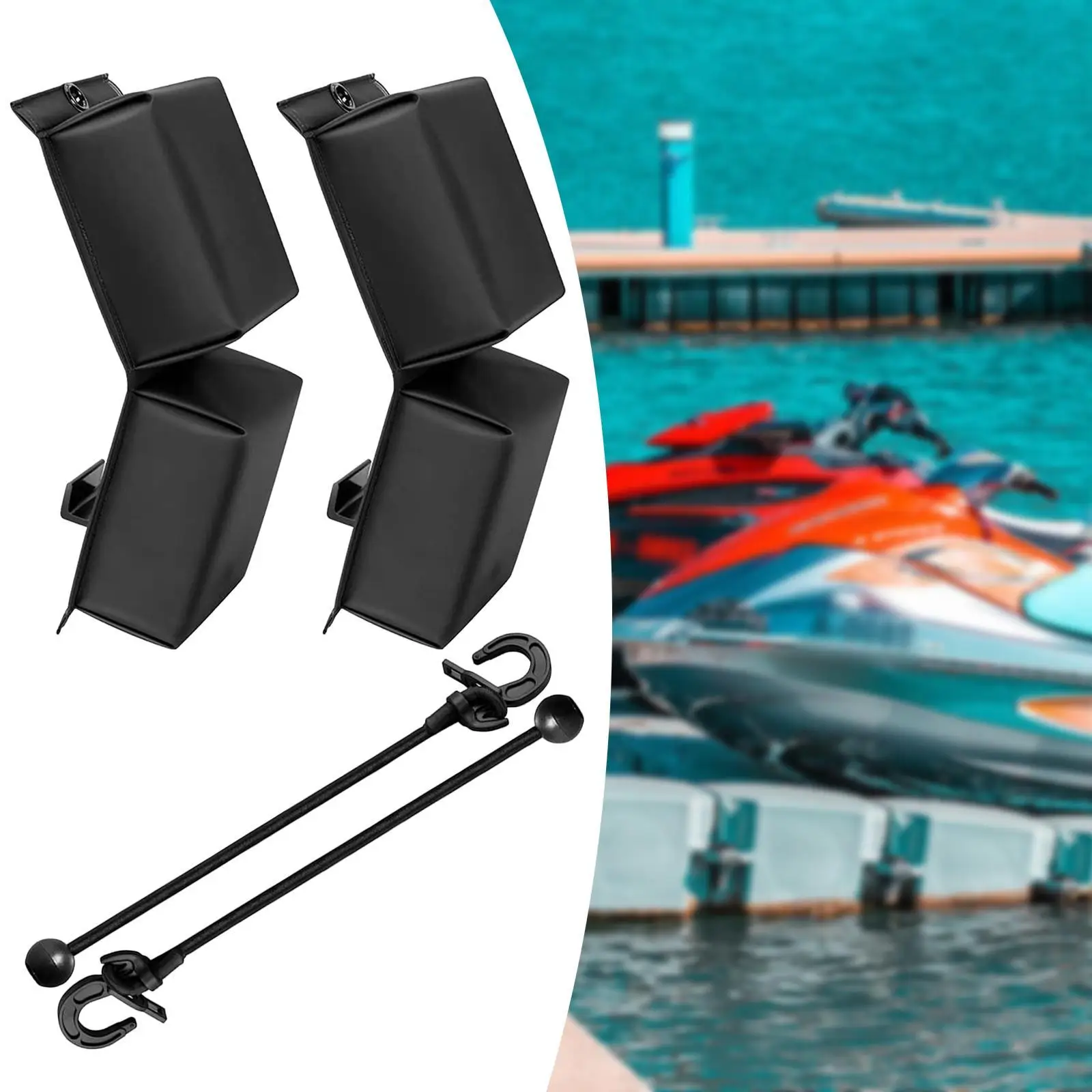 2x Pwc Fender Bumper for Docking Black Protector Sturdy Safe Jet Ski Bumper