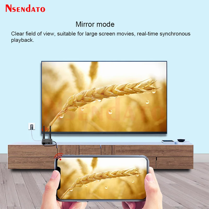 Wireless Display Dongle Adapter Dual Band 2.4G/5G Wifi Wireless Display HDMI-Compatible VGA H.265 TV Stick Dongle For IOS Window