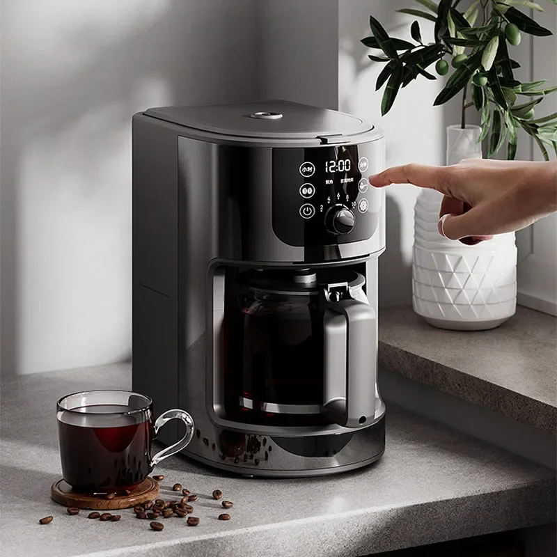 Automatic Electric Coffee Maker Bean Grinder Mill Beans Grinding Machine Comercial Espresso Tea Boiler Drip Cafe American Pot EU 4