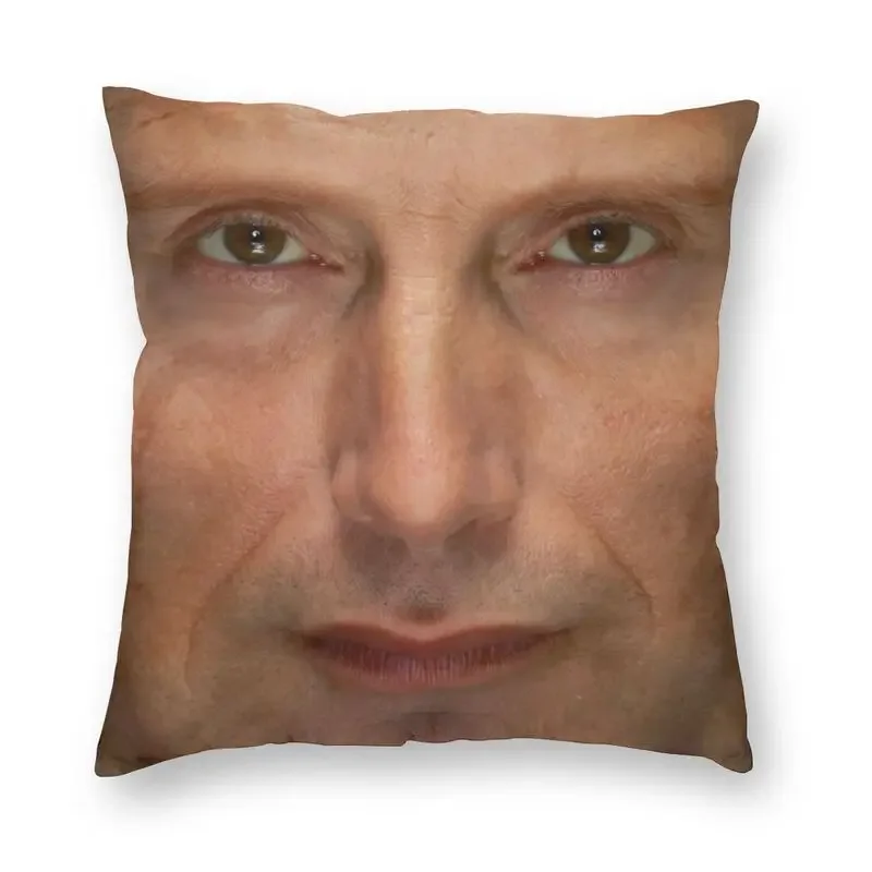 Mads Mikkelsen Hannibal Face Cushion Cover Two Side Printing TV Show Floor Pillow Case for Car Custom Pillowcase Home Decor