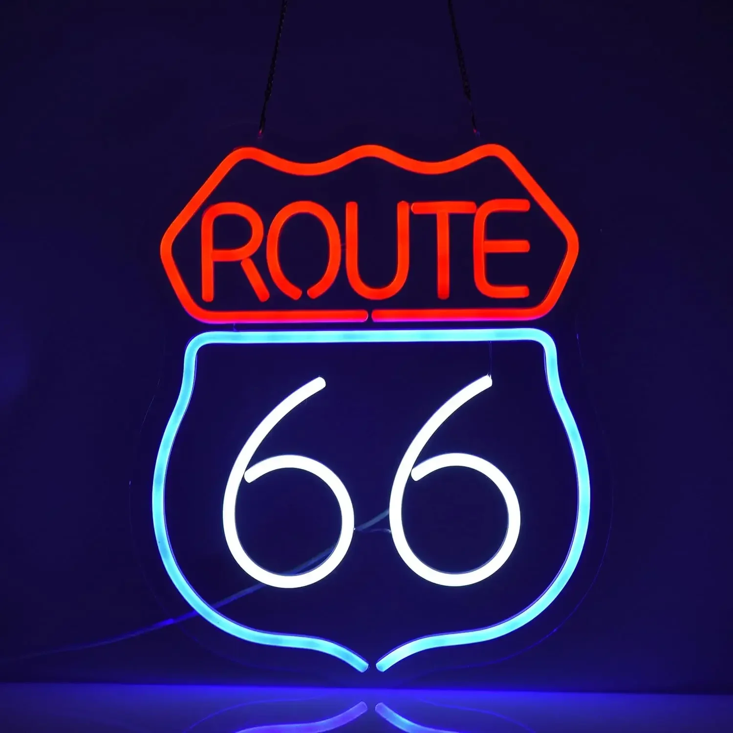 Route 66 Neon Signs, Beer Bar Home Art Man Cave Handmade dimmer Switch LED Home Hotel Bar Cafe Rec Room Wall art decoration