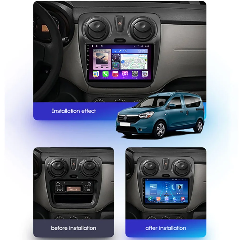 Justnavi Car Radio Multimedia For Renault Lodgy Dacia Dokker 2012 - 2021  2din Car Radio Autoradio Auto Carplay Android Stereo - Car Multimedia  Player - AliExpress