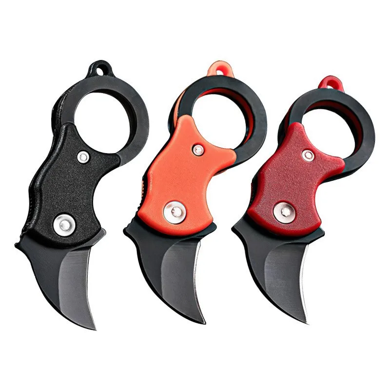 Folding Knife Mini Fox Necklace Pocket Outdoor Portable Defense Eagle Claw Home Travel Open Box Keychain