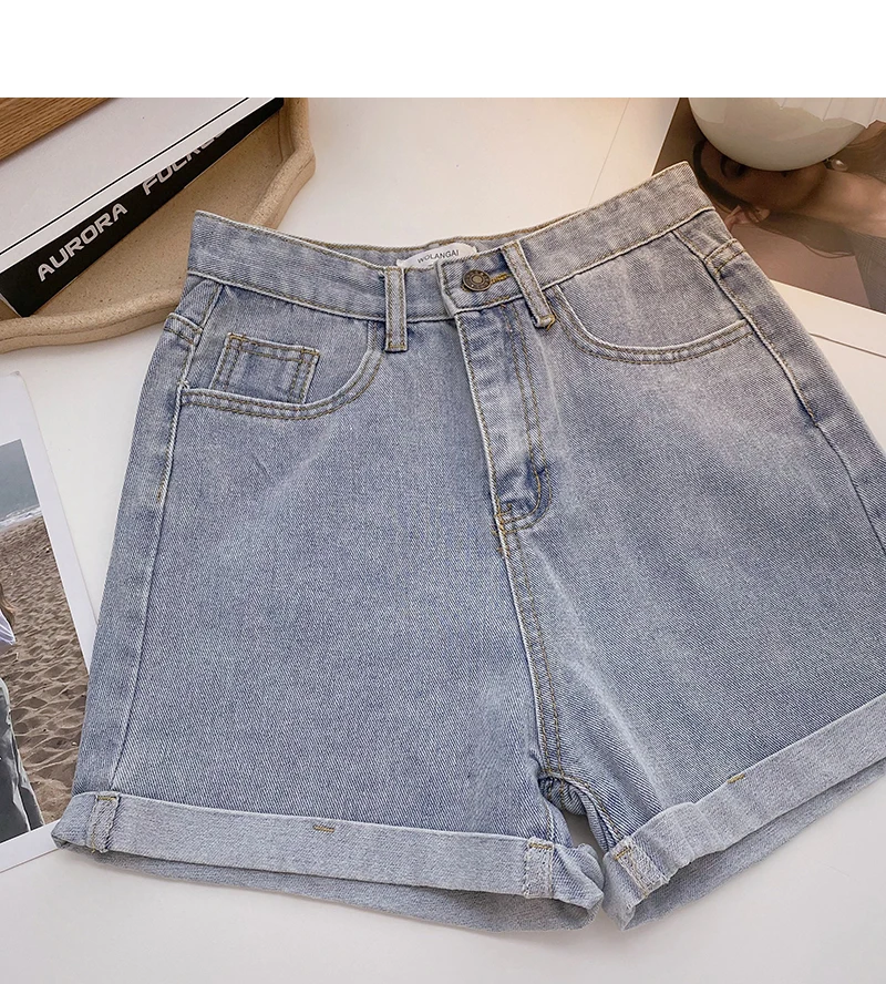 keiki kona shorts Ashgaily 2022 New High Waist female Fashion Casual Summer Cool Women Denim Shorts Wide Leg Hollow Out Plus Size Jean Shorts leather shorts