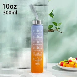 Stay Hydrated Leakproof Sports Water Bottle - 2L/900ml, Motivational Time Markers, Durable Plastic for Fitness and Outdoor Activities (Blue 300ml)