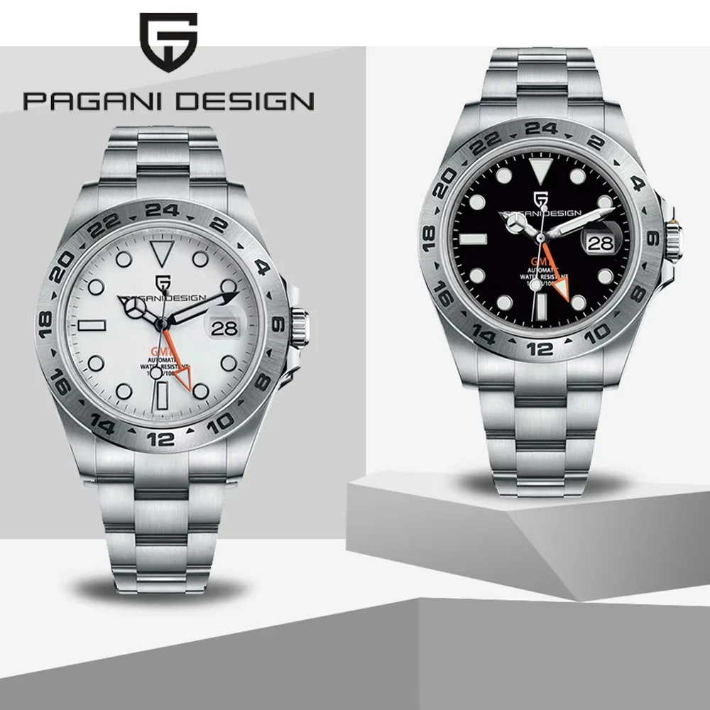 Pagani Design PD-1682 Explorer II Tribute Automatic GMT Watch Stainless Steel Bracelet