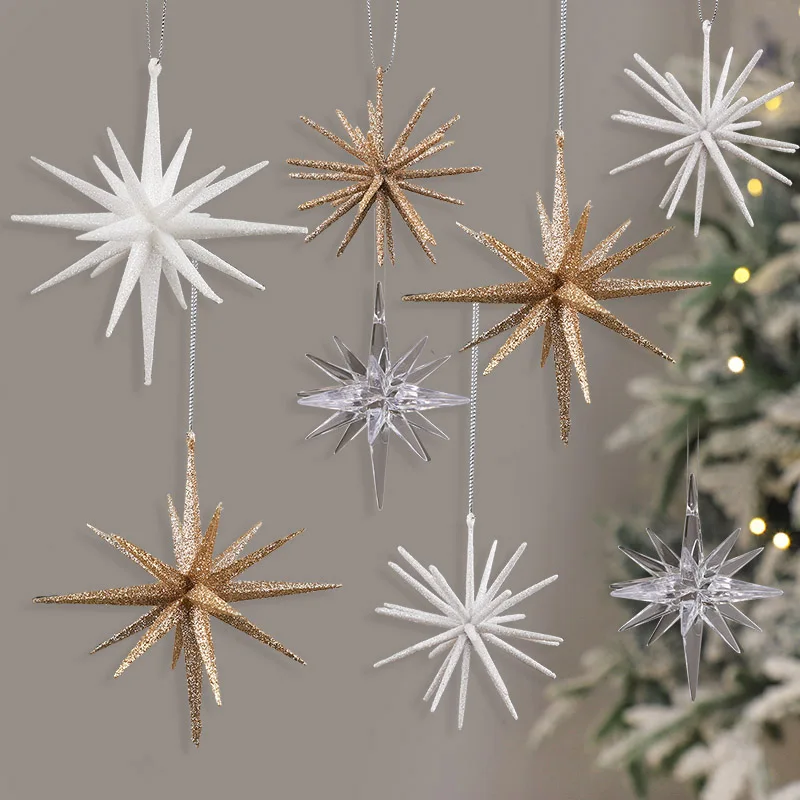 Christmas Exploding Star Hanging Ornament Glitter Star Xmas Tree Pendants 2025 Christmas Decoration For Home New Year Party Gift