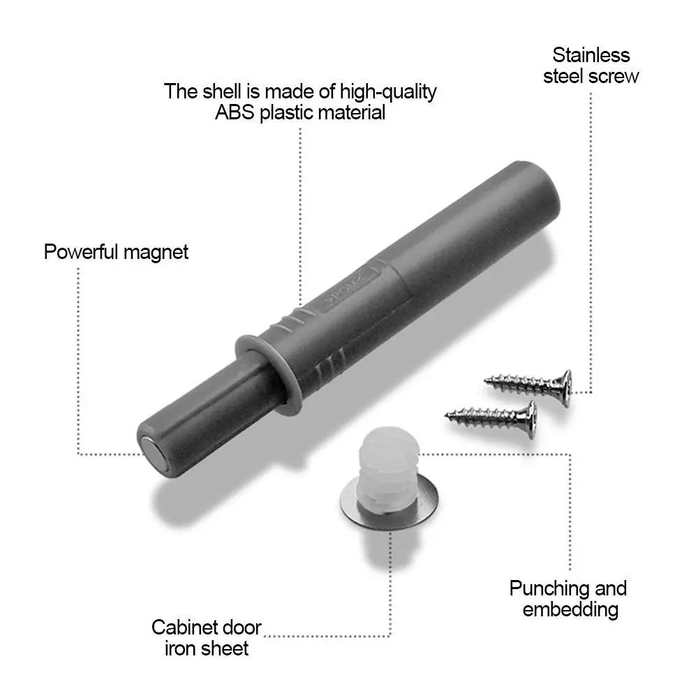 Door Bouncer Damper Concealed Door Stopper Home Soft Quiet Closer Cabinet Suction Furniture Accessories 5Pcs door closer door stops cabinet door buffer