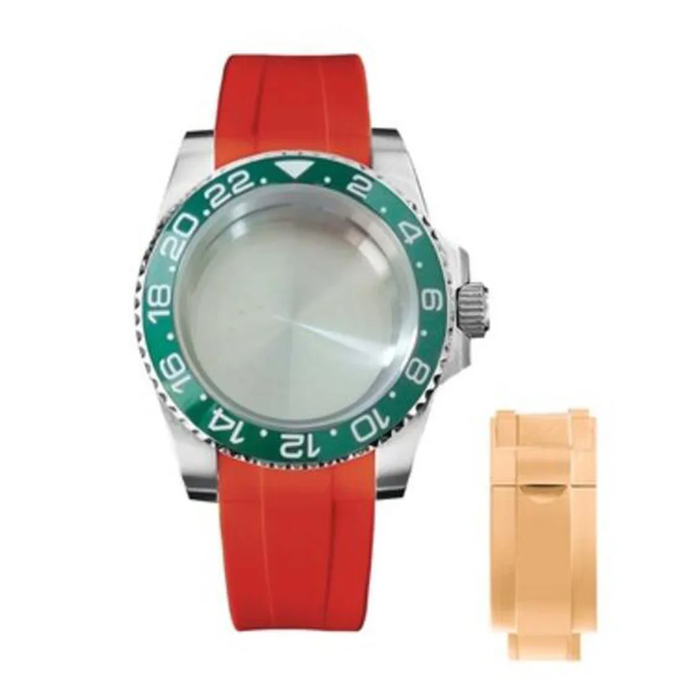

For NH35/36 Movement SUB Case 316L Stainless Steel 40MM Sapphire Glass Silicone Strap