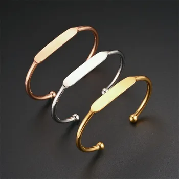 스테인레스 스틸 조절식 커프 팔찌 볼 오프 비즈 참 DIY 3.3mm 두께, 내부 직경 60mm, 로트당 10 개