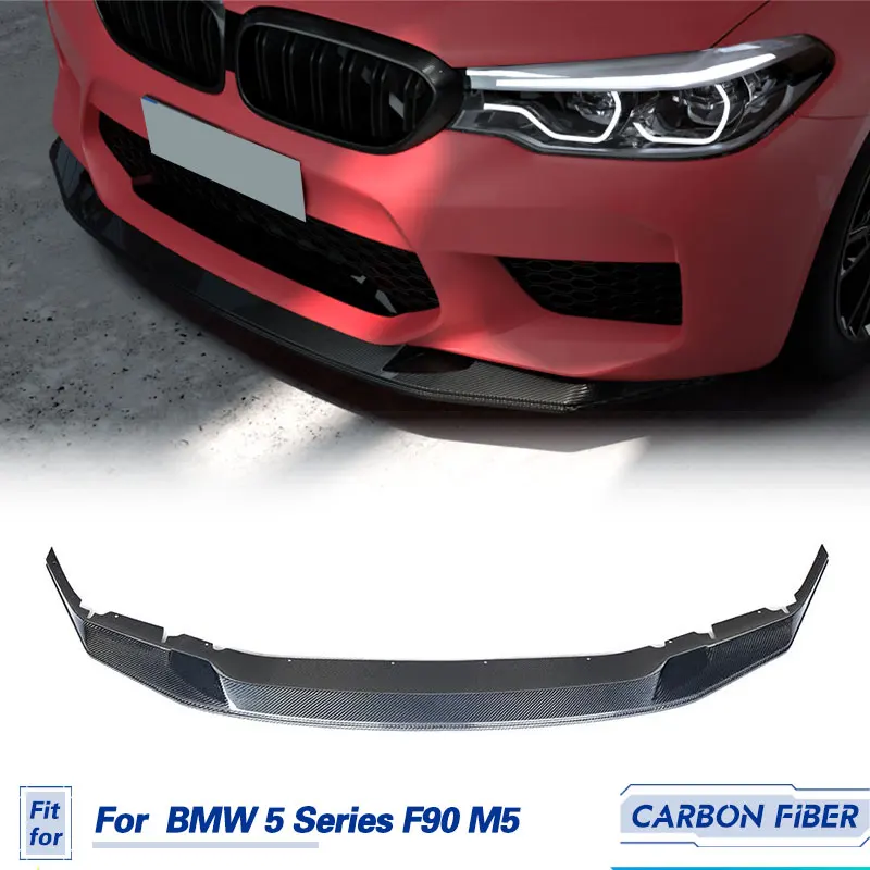 

Car Front Bumper Lip Spoiler Splitters Carbon Fiber For BMW 5 Series F90 M5 Sedan 2018 2019 Front Lip Chin Apron Lip Body Kit