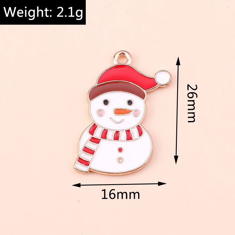10 teile/los Mix Emaille Weihnachten Schneemann Santa Claus Charms Anhänger für Schmuck Machen Ohrringe Halsketten DIY Armbänder Handwerk Geschenk – Detail 17