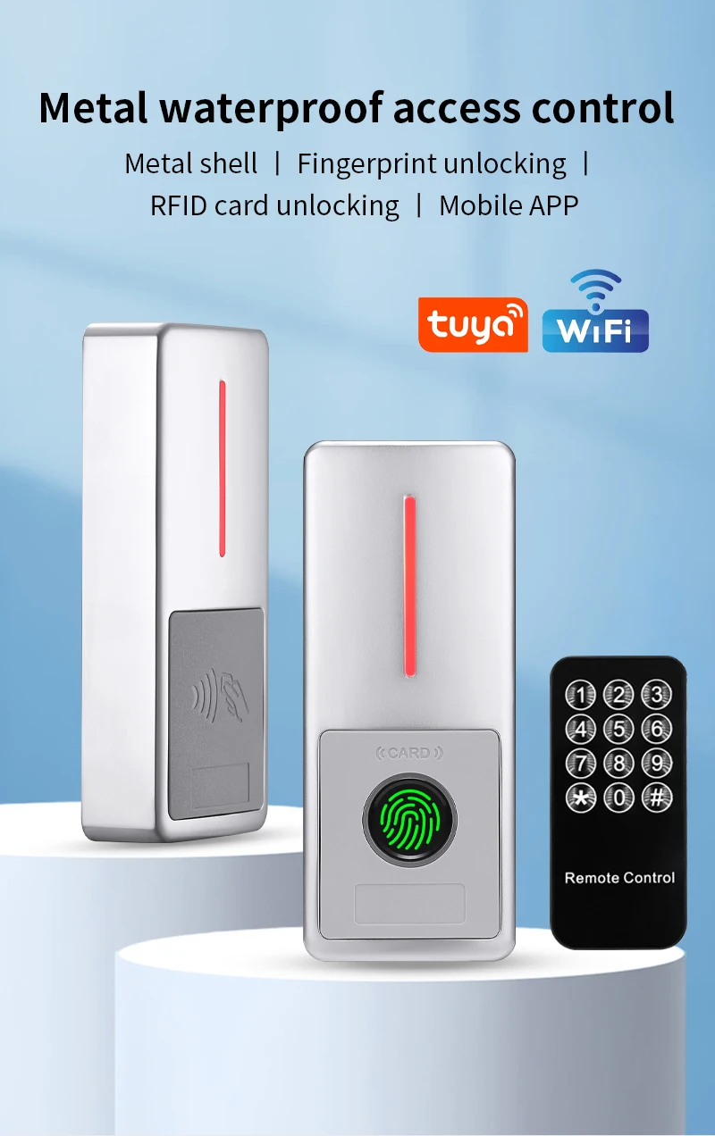 125KHZ/13.56MHZ Access Control Keypad Standalone Tuya App WG Output 10000 Card u