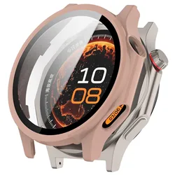 Durable 2 - in - 1 Watch Case with Tempered Glass Screen Protector for OPPO Watch X3 (Pink)