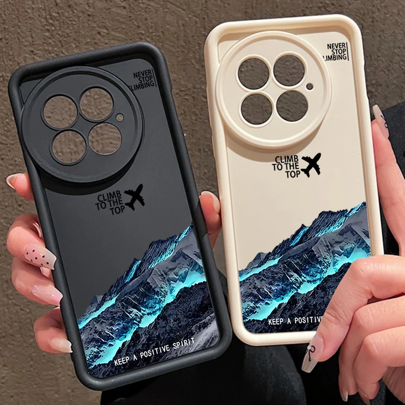 Shockproof Airplane Snow Mountain Soft TPU Phone Case Cover