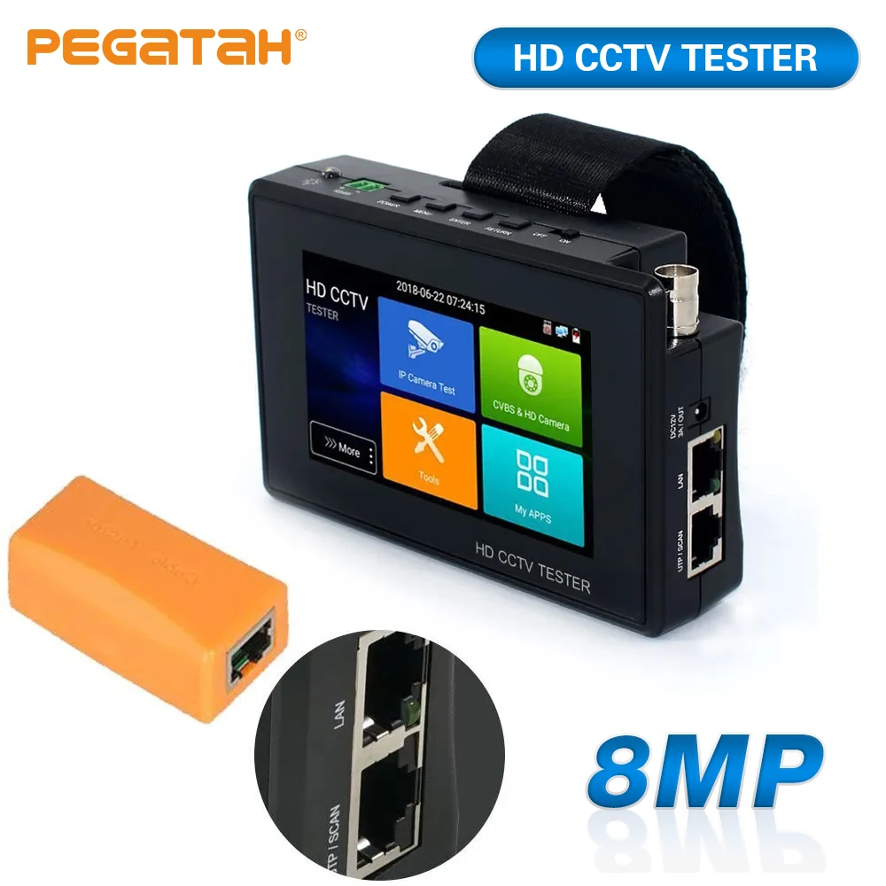 Ip Cctv Tester Mini Monitor 4K H265 Cctv 8Mp Ahd Cvi Tvi Videocamera Tester Portatile Ahd Monitor Cftv Poe Tester Test Cavi