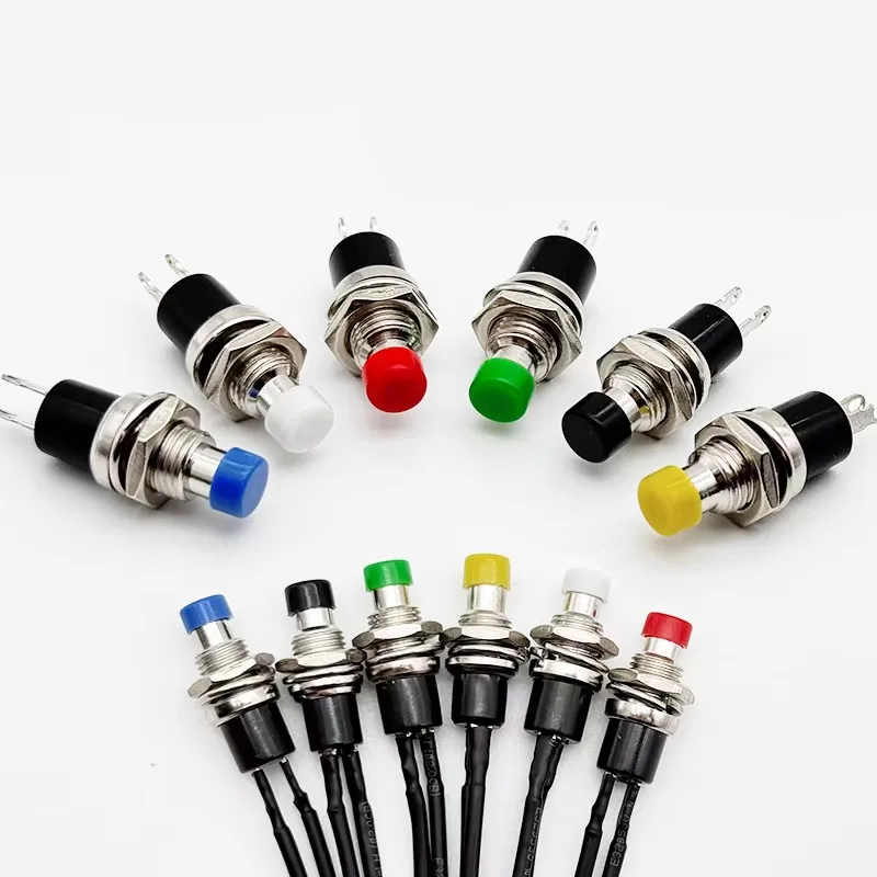 Mini Momentary Push Button Switch Black Red Green