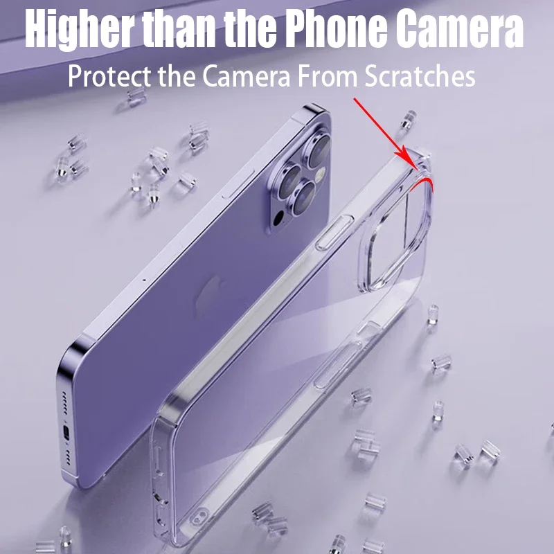 Transparent Phone Case For iPhone 16 12 13 14 15 Pro Max Soft TPU Silicone For iPhone XS Max XR 8 7Plus Back Cover Clear Case