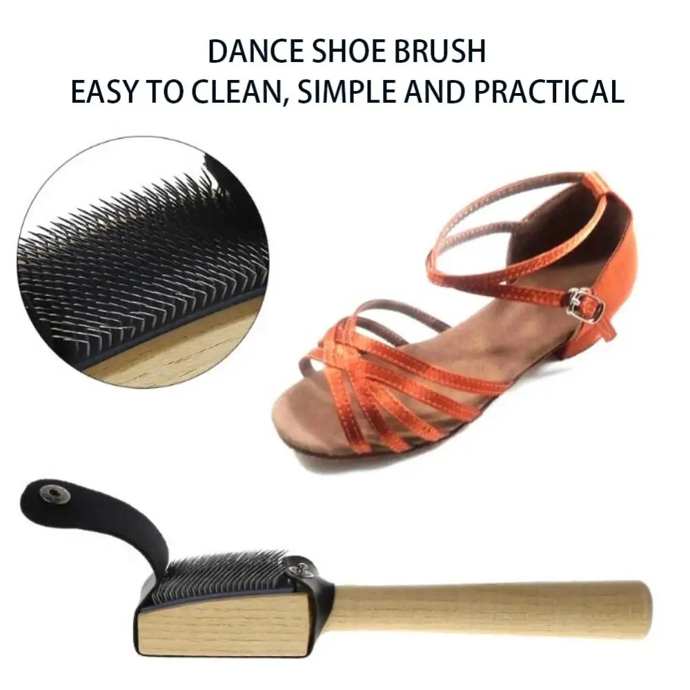 Wood Handle Ballroom Suede Soles Latin Salsa Dance Shoe Cleaning Brushes 5