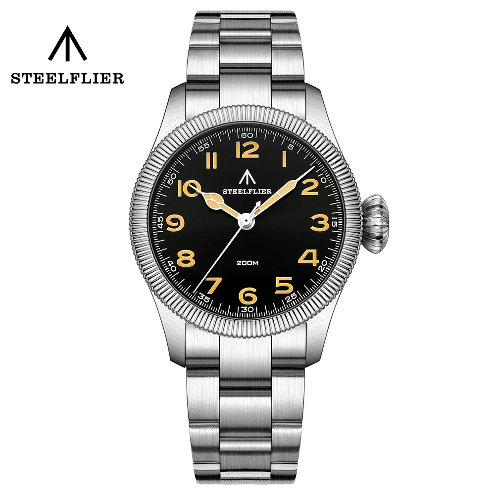 

STEELFLIER SF741 Quartz Watch VH31 Mute Movement Business 200M Waterproof Swiss Luminous 316L Stainless Steel Case Fashion Pilot