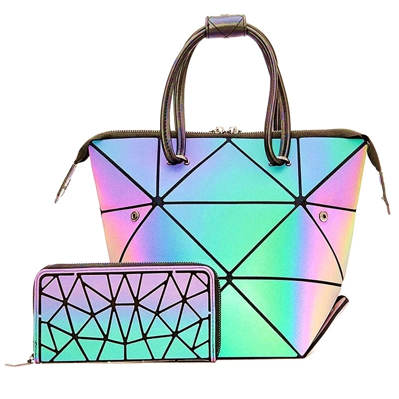 Geometric Luminous Purses and Handbags Holographic Purse Lumikay Bag Color Change Purse Irredescent Tote