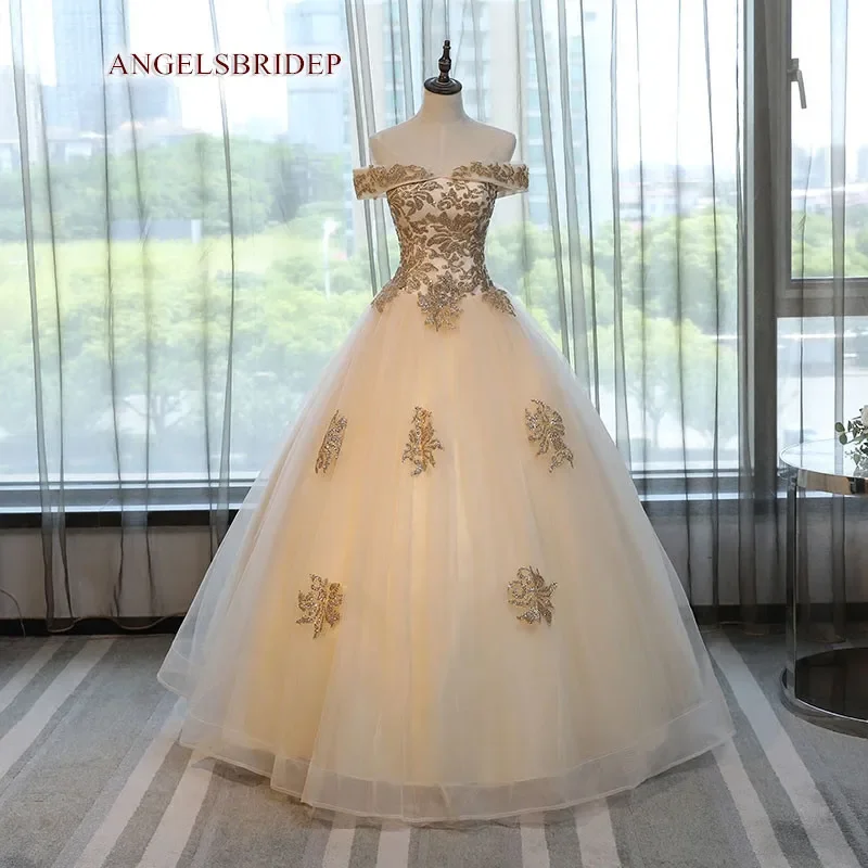 

Vintage Off-Shoulder Vestidos de Quinceanera Dresses Sweet 16 Formal Applique Floor-Length Princess Celebrity Gowns