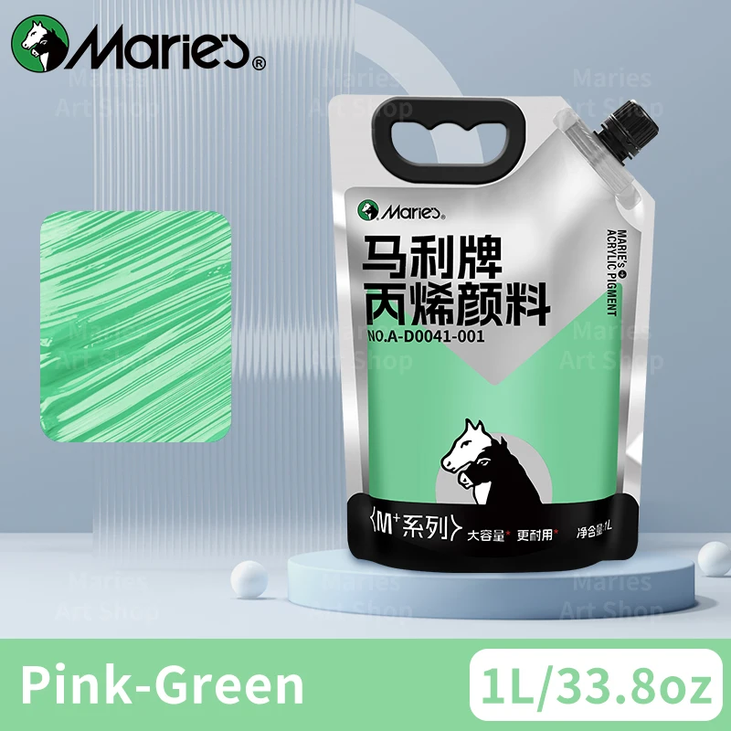 Marie's Premium Rich Pigment Acrylic Paint - 1L/33.8oz for Canvas, Glass, Stone, and Art Projects