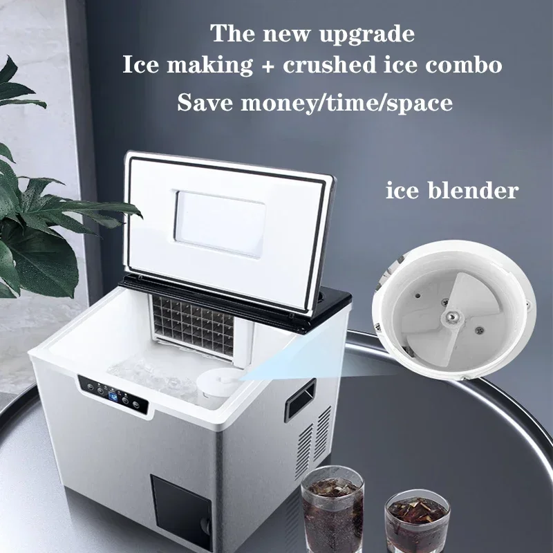 40KG  Household Multifunctional Water Dispenser Ice Cube Making Machine  Commercial Ice Maker Milk Tea Shop  Ice Making Machine 4