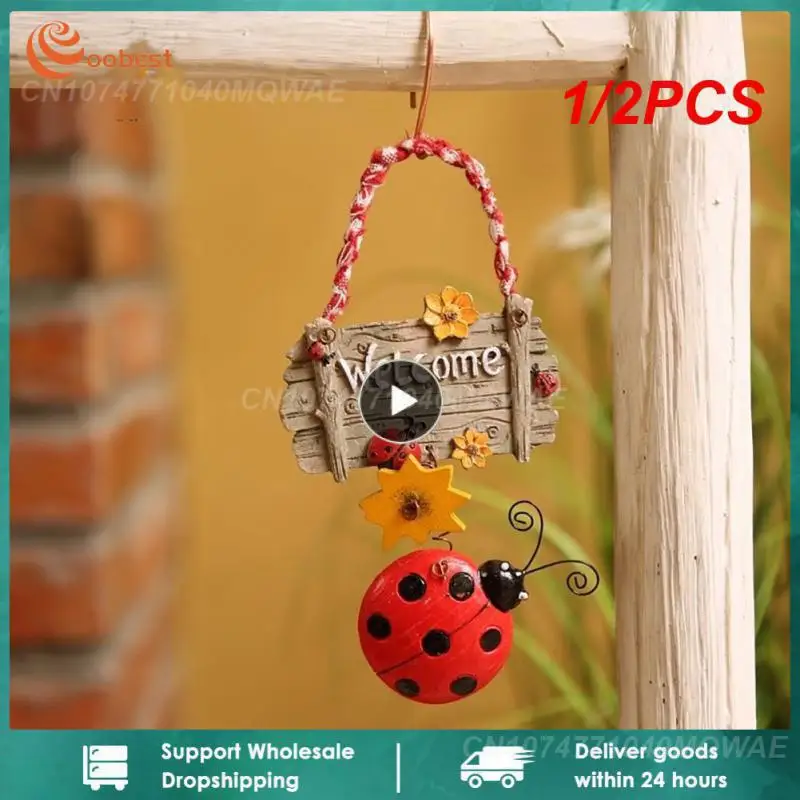 

1/2 шт., декоративная подвеска на дверь, в виде божьей коровки