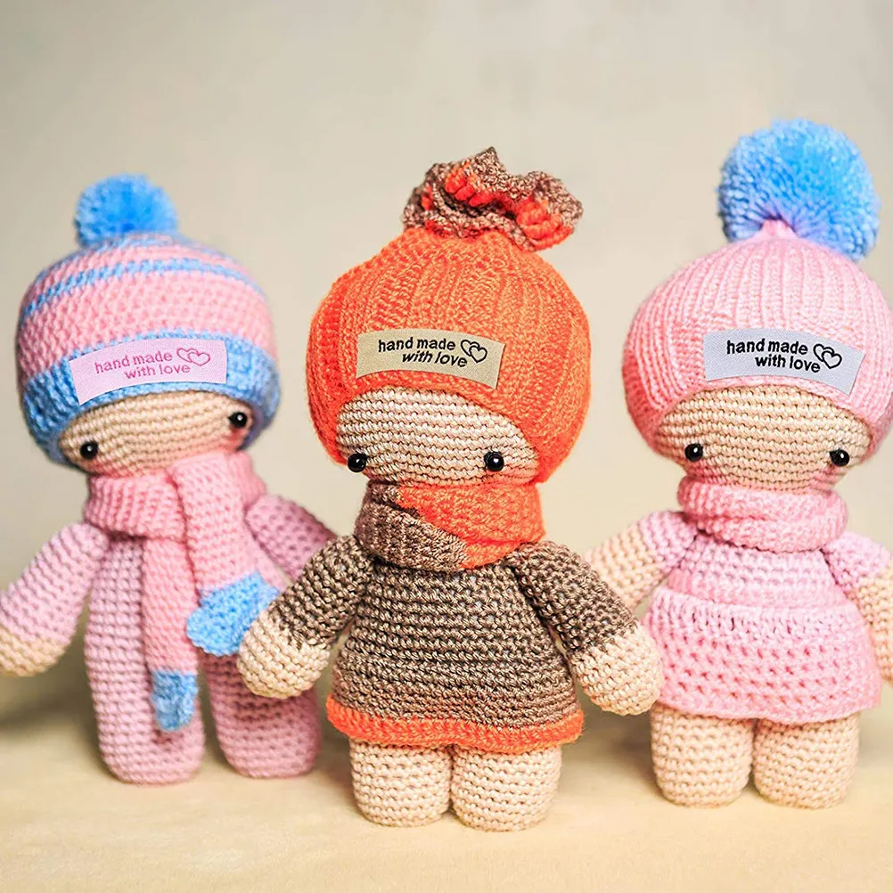 80개 의류 칼라 라벨 수제 의류 태그 프리미엄 폴리에스터 DIY 의류 액세서리 청바지 모자 가방용