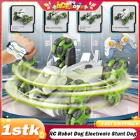 RC Robot Dog Electronic Stunt Dog Dual Mode Light Music Song Drift Rotation Mechanical Dog Spray Control for Kids Adults Toys 1