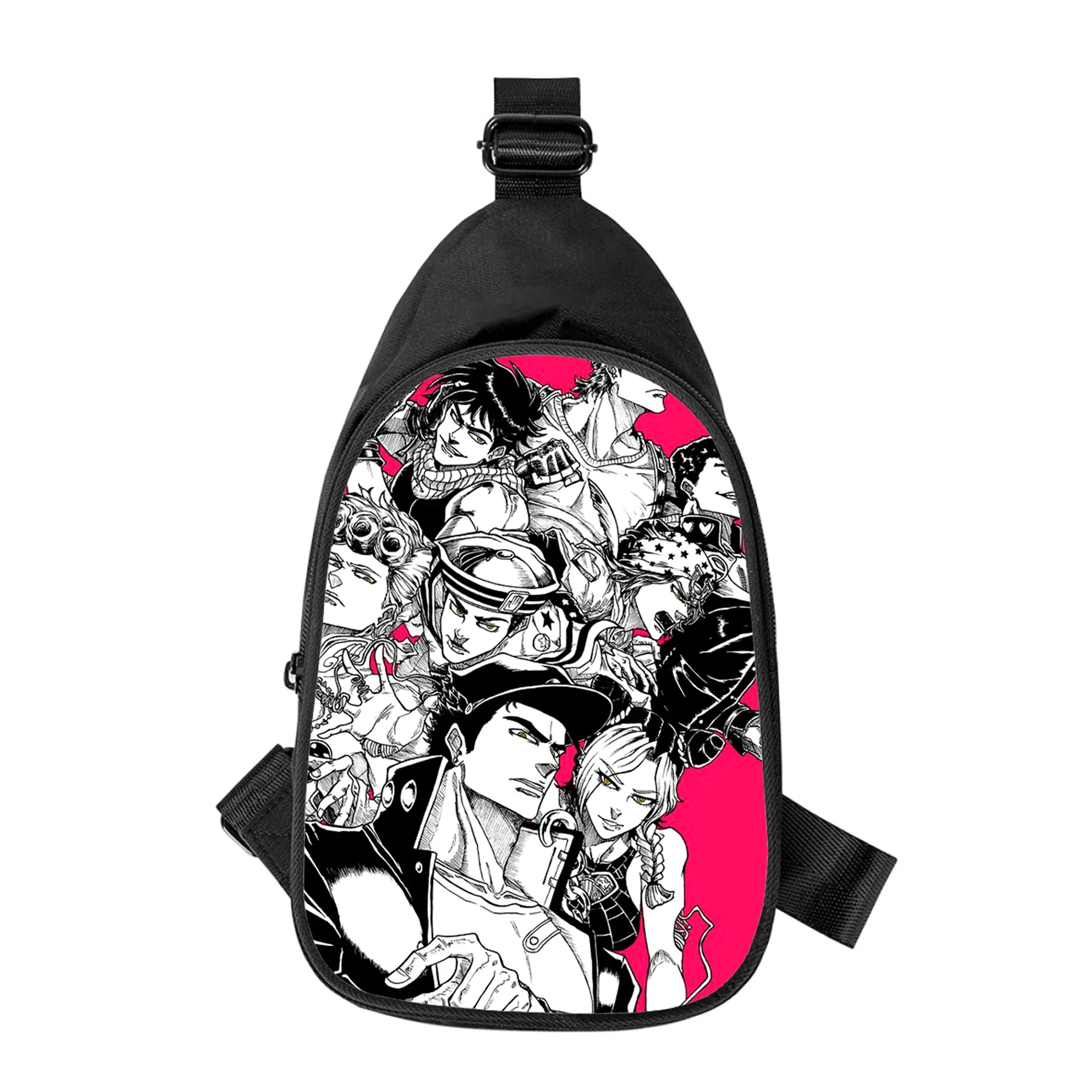 JoJo's Bizarre Adventure-Bolso de pecho cruzado diagonalmente para hombre y mujer, bolso de hombro, paquete de cintura escolar para marido, paquete de pecho para hombre