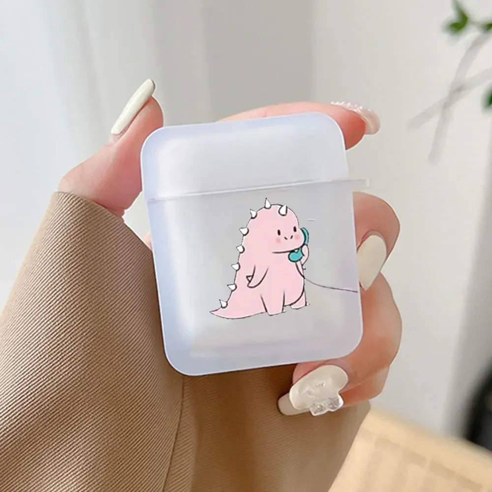 Charming Dinosaur Couple TPU Case - Adorable Earbud Accessory Skin