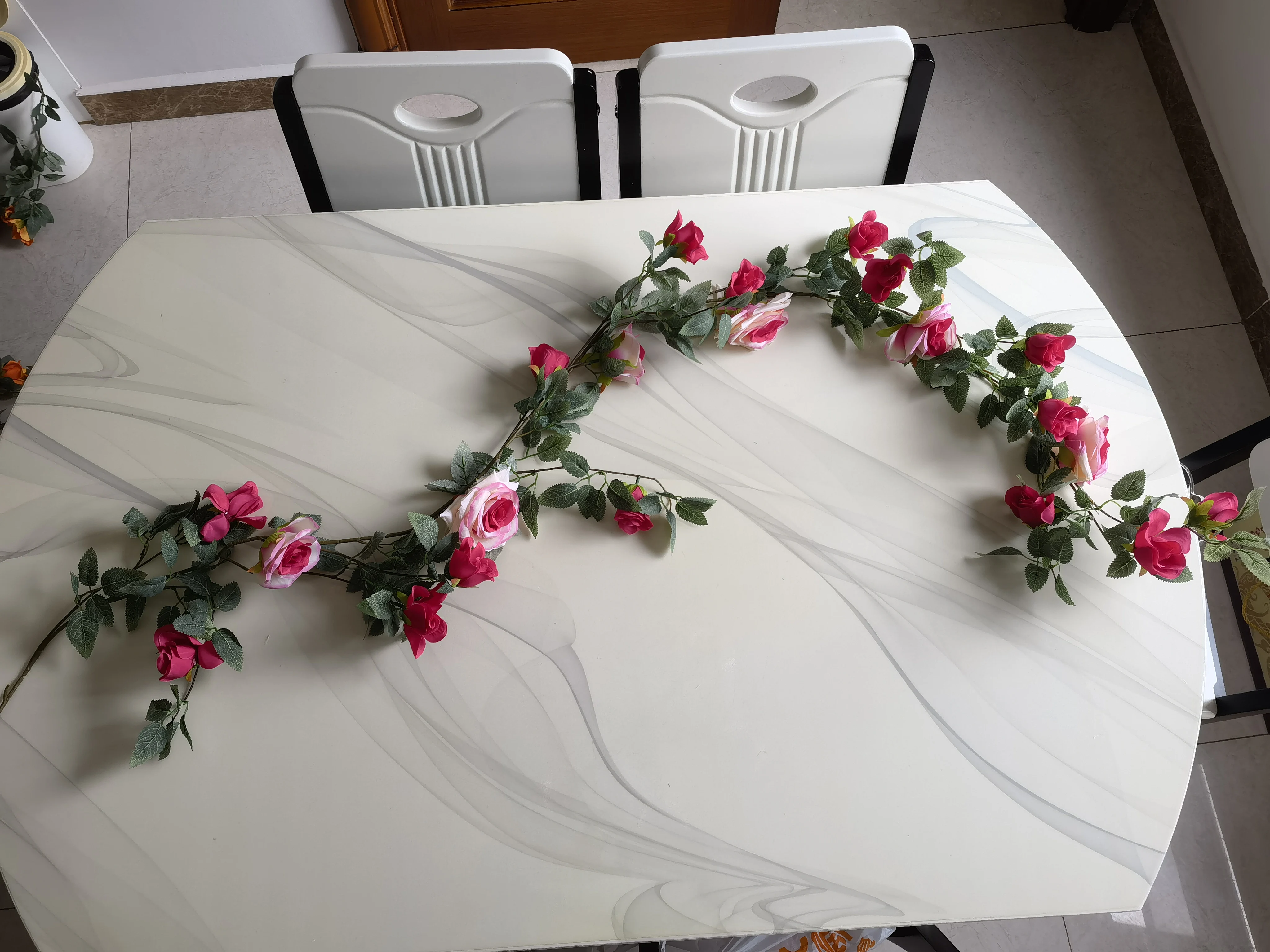 Neue 1,8 M Künstliche Rose Rebe Hochzeit Rattan Handgemachte Retro Stil Künstliche Blume Rattan Für Dekorieren Hochzeit Büro Schlafzimmer – Detail 12