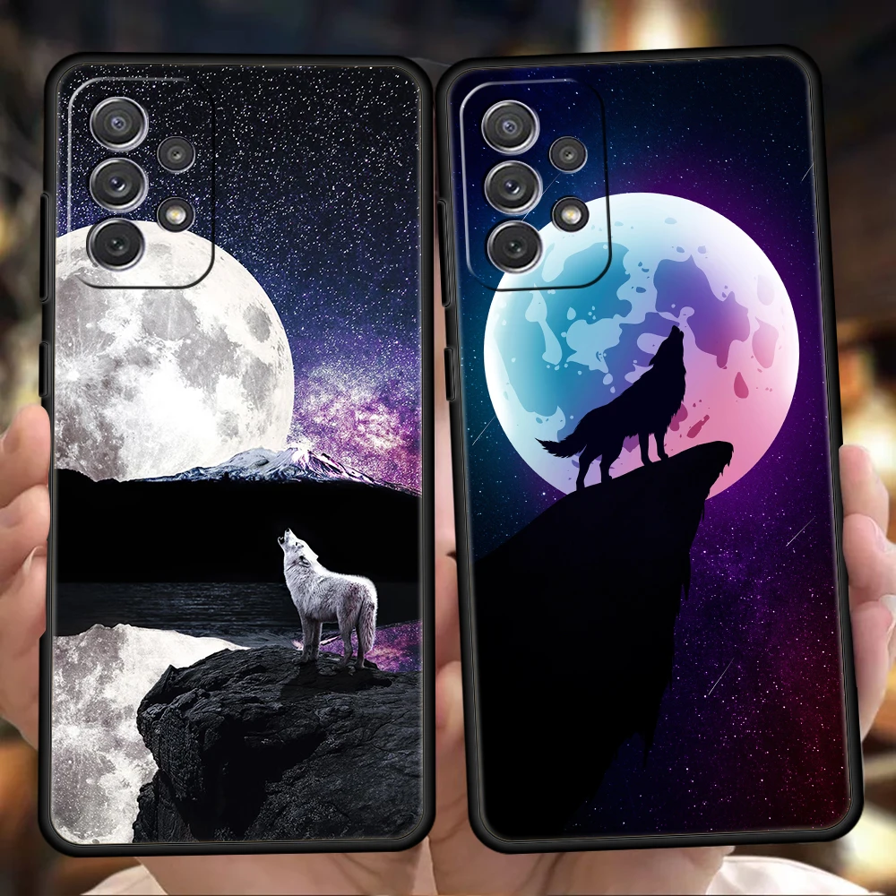 Custodia In Silicone Moon Roaring Wolf Per Samsung Galaxy A32 A52 A13 A22 A72 A51 A71 A41 A11 A31 A21S 5G Custodia Per Telefono Di Lusso