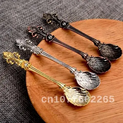 

Iris Retro Coffee Spoon Ice Cream Dessert Spoon Arabic Style Coffee Tea Mixing Spoon Kitchen Gadgets Tableware Coffee Spoons