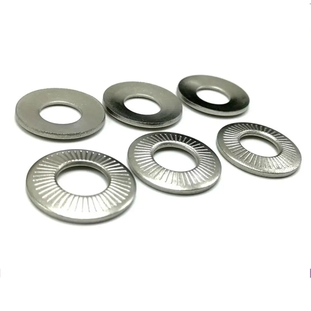 M10 NFE25 511 Stainless Steel 304 Conical Knurled Spring Contact Washer