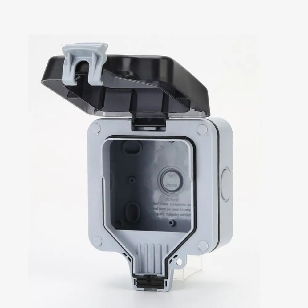 Waterproof Design Wall Switch Socket UK Plug Dust Proof Outdoor Switched Power Socket Splash-proof with Light Electrical Outlet