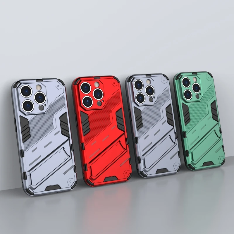 

For iphone 15 Pro Case For iphone 15 Pro Cover Funda Capa Coque Armor Shockproof Holder Stand PC Back Bumper For iphone15 Pro