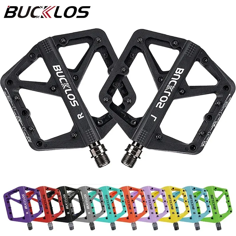 BUCKLOS MTB Bike Flat/Platform Pedals Lightweight Widen 9/16