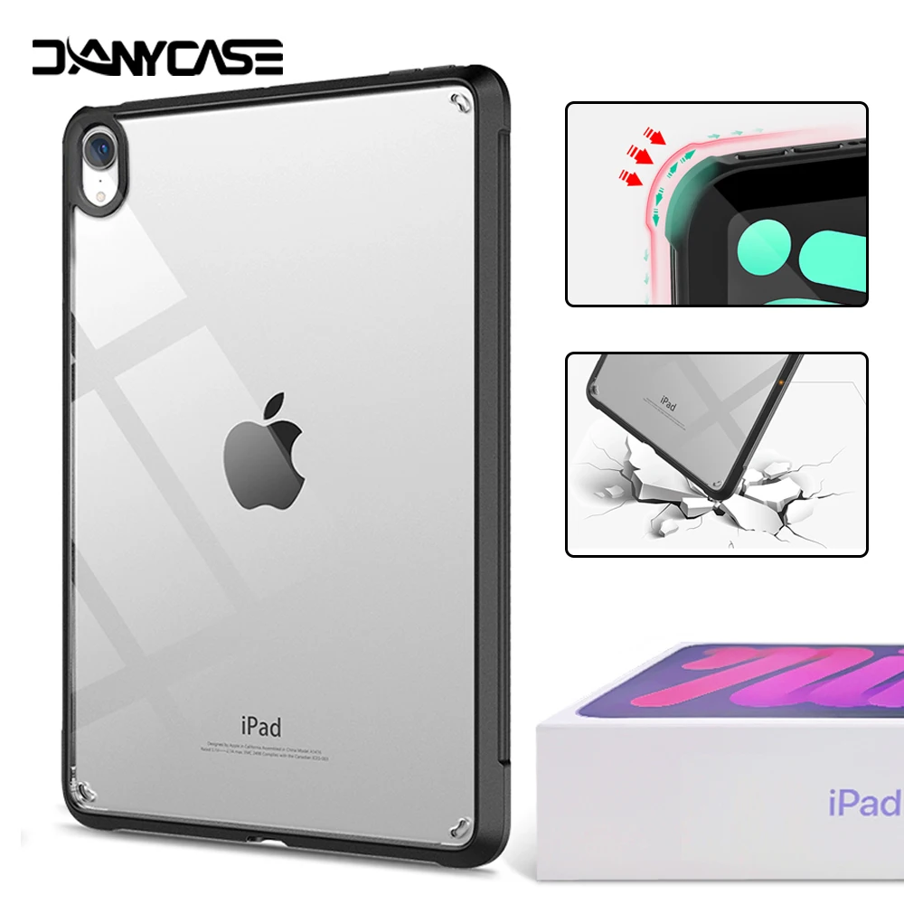 Capa de Silicone Transparente para Ipad Case para Ipad Mini 10.2 7ª Geração 9.7 6th Air 10.9 10.5 Pro 11 2023 10 ° 109
