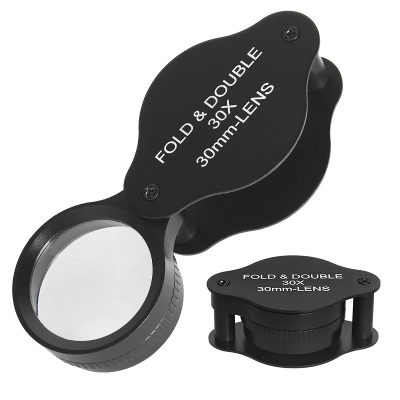 10X-40X Foldable Eye Magnifier Jewllery Loupe Magnifier Portable Metal Magnifying  Glass Optical Lens for Jewelry Coins Stamps - AliExpress