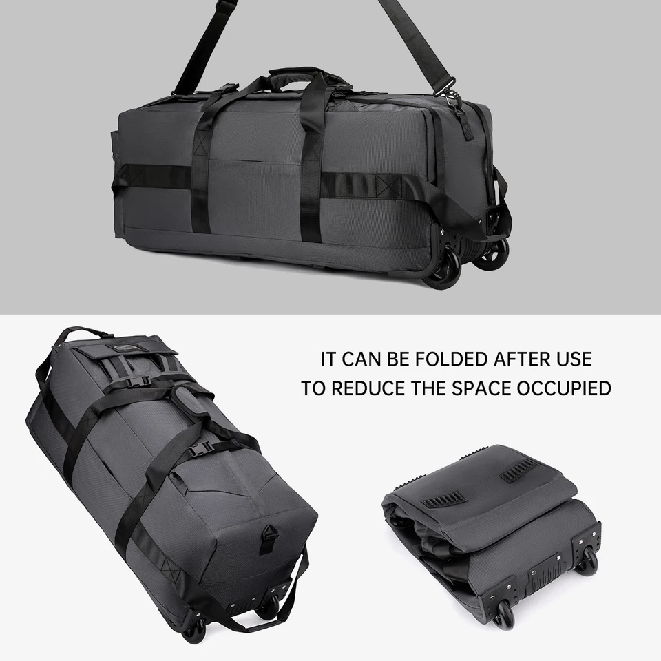 Large-Capacity Handbag, Portable Outdoor Hand Luggage, Roller Travel Bag, Convenient And Practical Unisex Duffel Bag_voghion.com