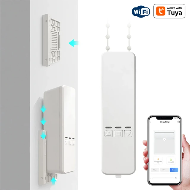 WiFi Tuya Smart Electric Blind Driver Motorised Curtain Chain Roller Timer With RF Remoter Alexa Google Assistant Voice Control
